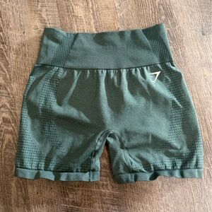 Women’s Dark Green High-Waisted Gymshark Shorts